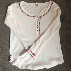 Free people rainbow Henley